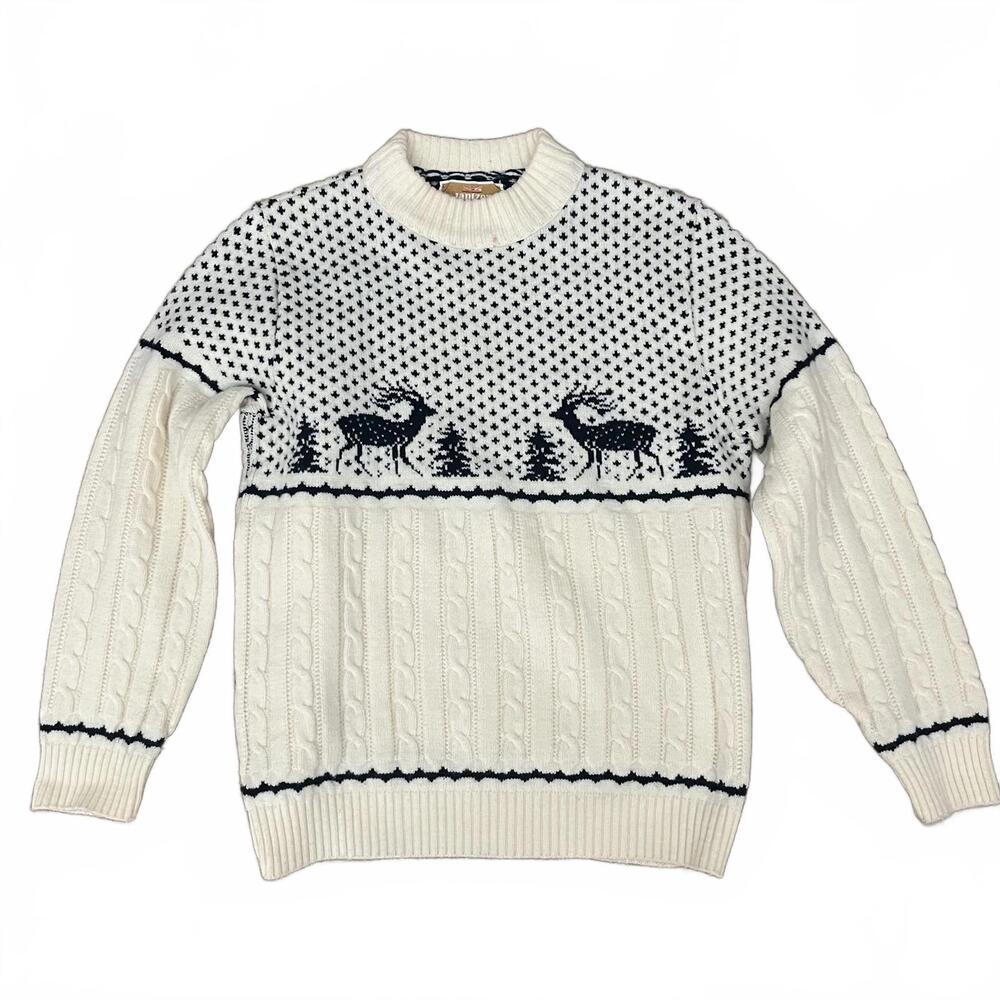 Jantzen, Large, White,  Reindeer Sweater